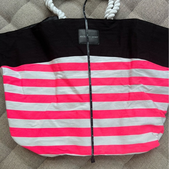 Victoria's Secret Pink and White Striped Canvas Tote - Picture 10 of 11